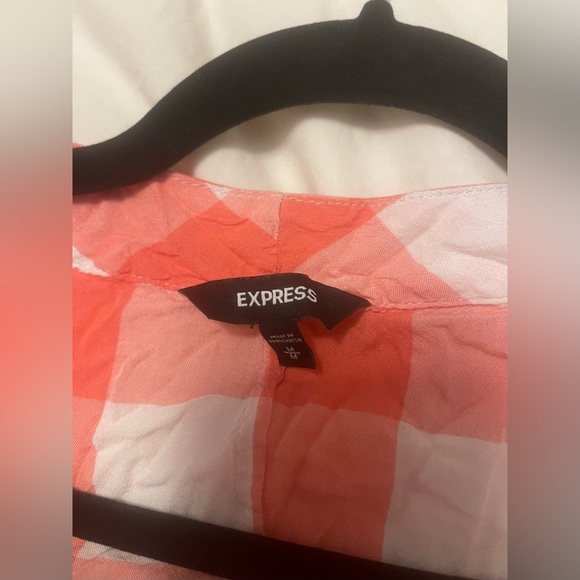 Express front tie checkered top size M - Picture 4 of 9